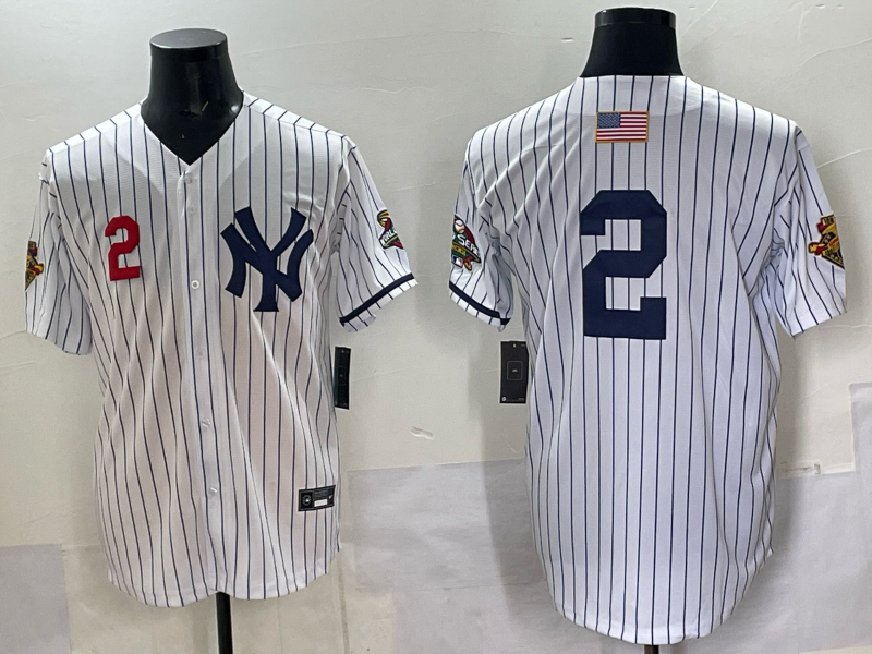 Men New York Yankees #2 white MLB 2025 Nike jersey 001